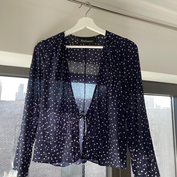 Realisation Par Tops - Realization par Bianca top in navy star print